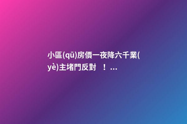 小區(qū)房價一夜降六千業(yè)主堵門反對！腰斬似的降價后果很嚴(yán)重